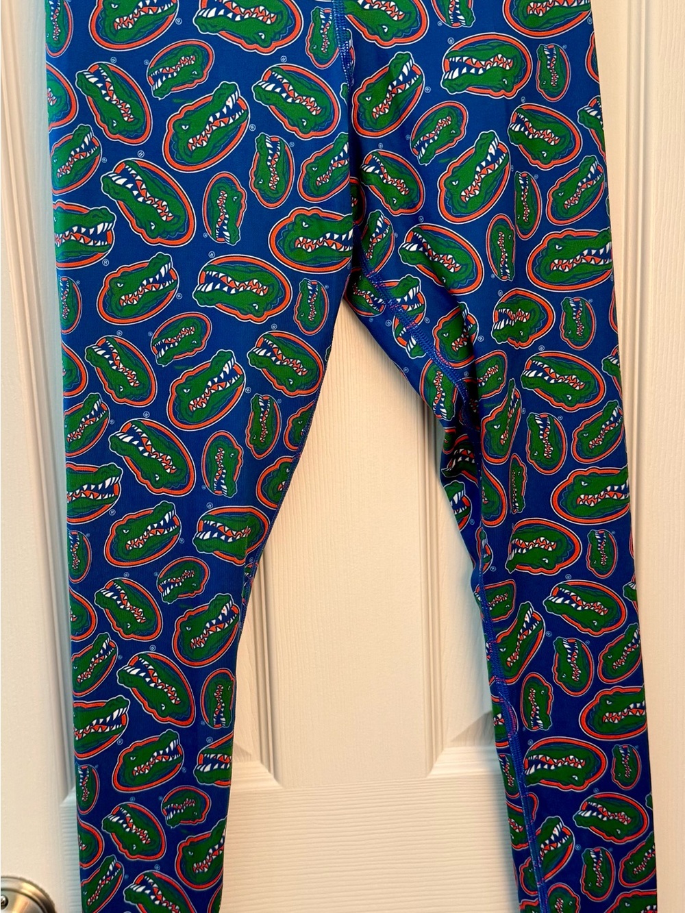 Blue Alligator Print Kids Leggings